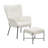 Upholstered Accent Chair with Ottoman-2131819088