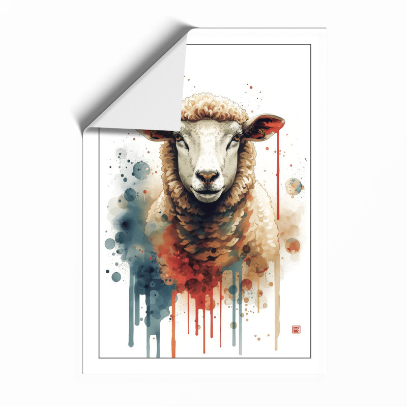 Sheep In Abstraction Eclectic - Print, Unframed, A4 - 29.7 x 21.0 cm