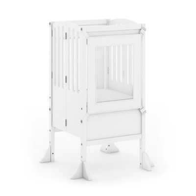 Tabouret de tour pour enfant pliable avec pieds anti-basculement et filets de sécurité Guidecraft
