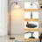 63 " Modern Adjustable swivel lamp Floor Lamp 1 Light Clear Bubble Glass Shade and Black Marble Base Solid Wood  Black Painted Metal Body For Living Room Bedroom Study