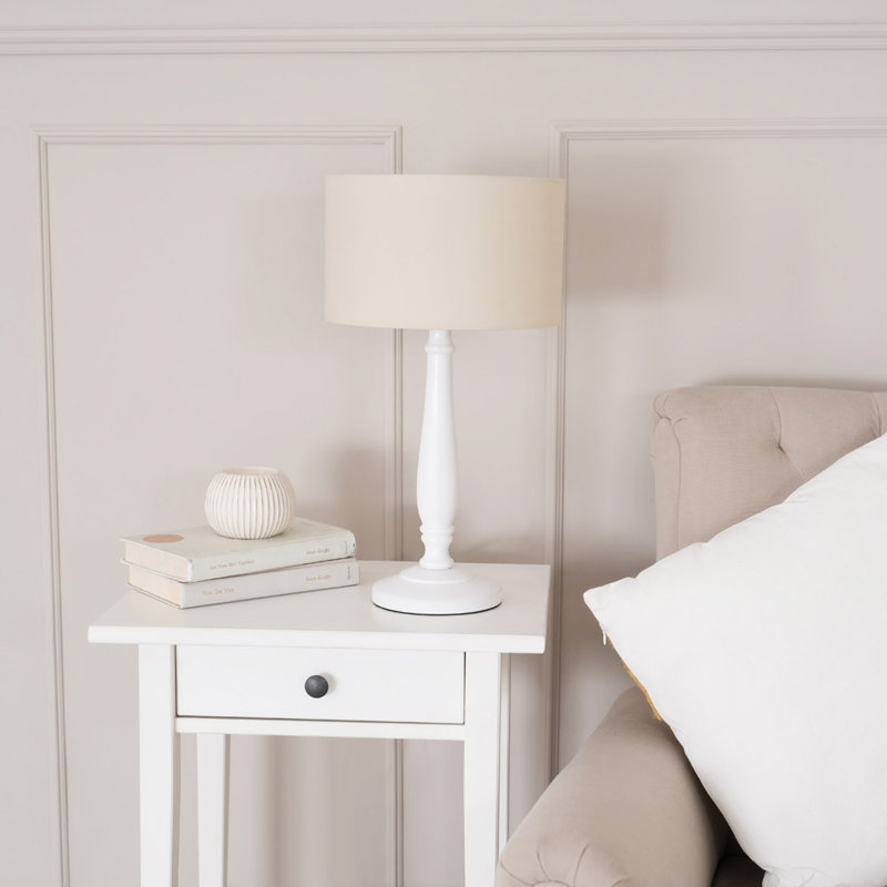 Annum Wood Table Lamp, White, No, Natural