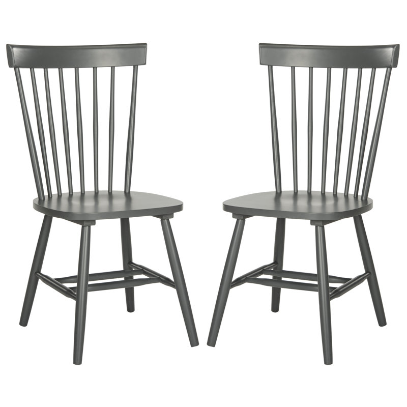 Paulo Solid Wood Slat Dining Chair, Grey
