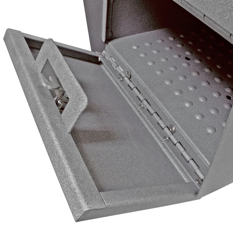 Package Master Steel Post Mounted Mailbox with Magnetic Closure, Granite