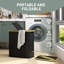 HOMCOM Double Laundry Basket with Lid 80L Collapsible Groove Handles Black