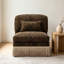 Canapé sans accoudoirs en chenille léopard avec 1 coussin - noir brun-1172288440