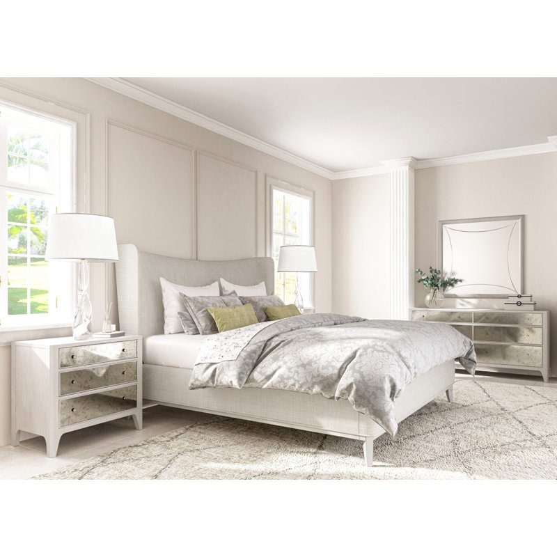 Mezzanine Upholstered Wingback Bed