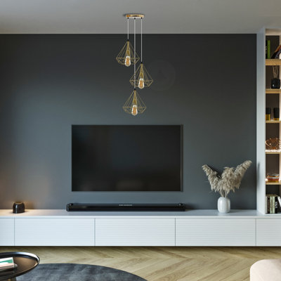 Marshall 3 - Light Gold Cluster Pendant