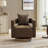 29.1" W Polyester Hollow Back Swivel Barrel Chair With Wooden Base-106905341