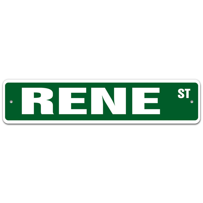 Plaque de rue, H 4 po x l 18 po x P 0,1 po