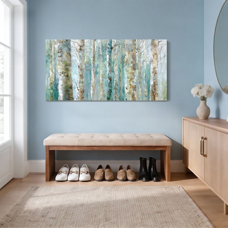 «Abstract Forest Tree Trunks», ensemble de 1 reproduction d'art sur toile tendue, H 24 po x l 48 po