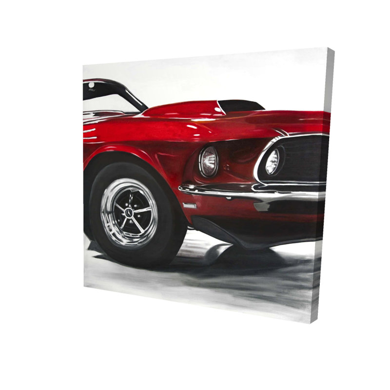 Classic Red Car - Red Office Canvas for Home Decor