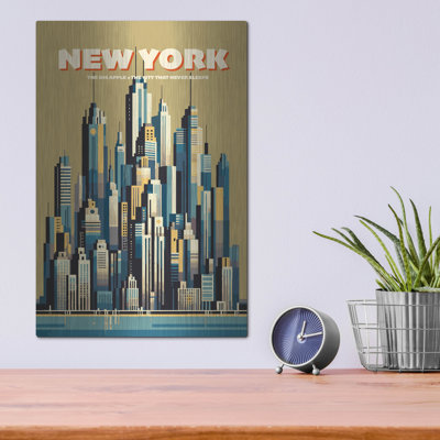 Winston Porter «New York Skyline» par Andreas Magnusson, art mural en métal