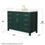 Beckett 48" Freestanding Single Bathroom Vanity with Quartz Top-1394137217-1394137243-1394137216