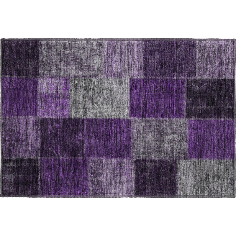 Tapis aubergine de qualité supérieure lavable à la machine Prisco, Rectangle 1 pi 8 po x 2 pi 6 po