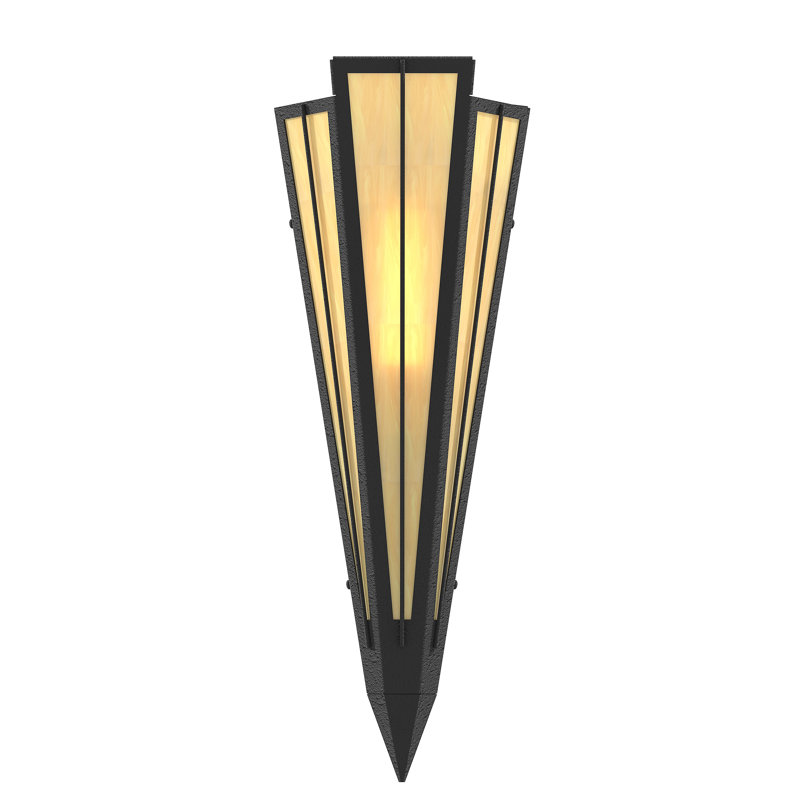 Applique murale 7,25 po de largeur Brum, Noir texturé, Beige, Idalight