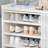 No Need To Install Dust-Proof Cloth Curtain Shoe Rack - Foldable Multi-Layer Shoe Cabinet, Household Storage Artifact, Space Saving Storage Rack