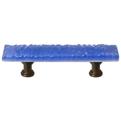 Glacier 3" CTC Sky Blue Glass Decorative Hardware Cabinet Bar Pull