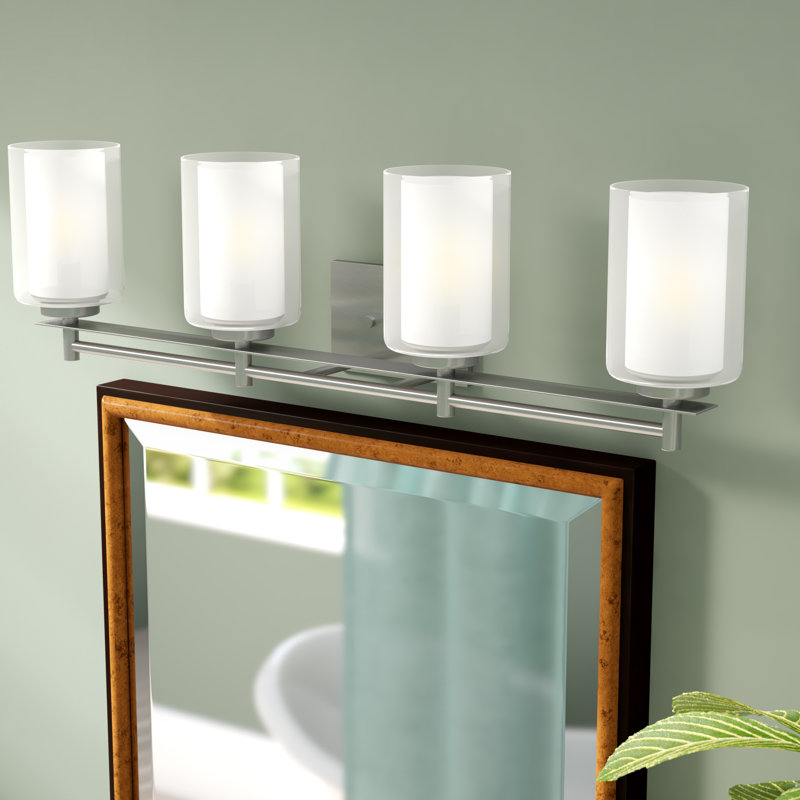 Bain à quatre lumières Elmwood Park de Génération Éclairage , Nickel brossé, 75 W