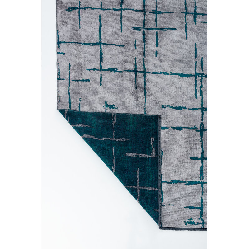Rapture Green/Gray Geometric Luxury Area Rug, Rectangle 7'10" x 9'10"