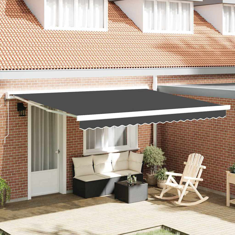Ivy Bronx Retractable Patio Awning, 400cm H x 300cm W, Anthracite