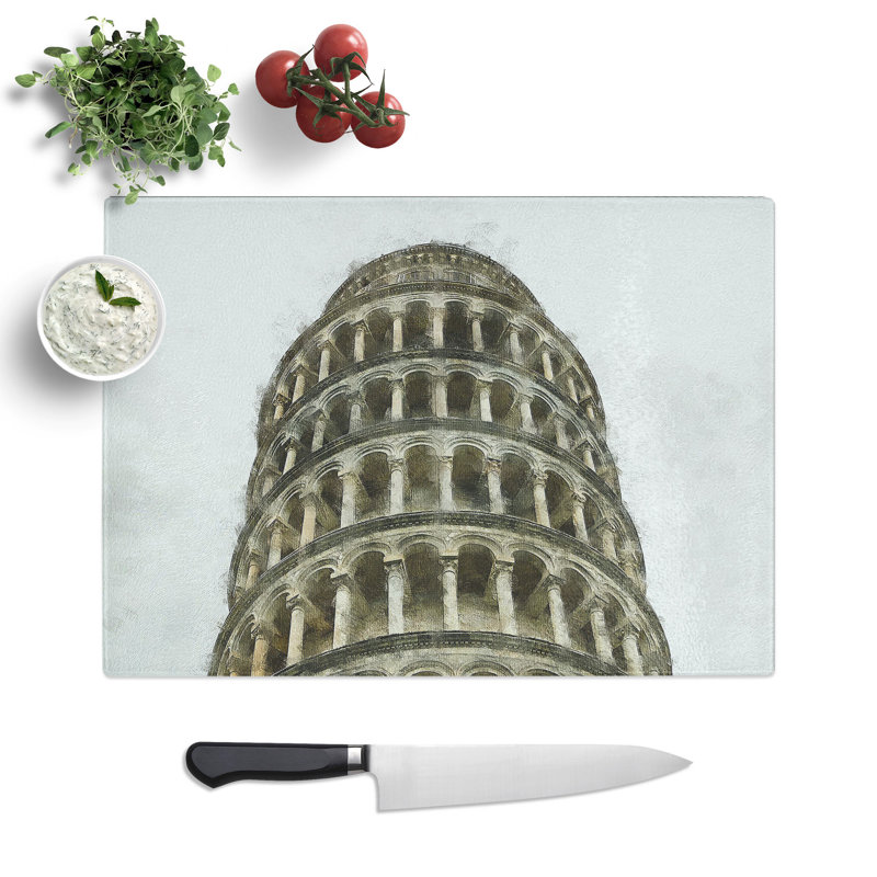 Leaning Tower of Pisa Vol.1 Painting Chopping Board, 0.4cm H x 28.5cm W x 39cm L