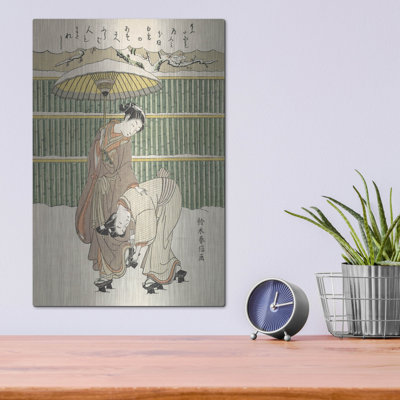 «Sans titre» par Suzuki Harunobu, art mural en métal, 16 po x 24 po