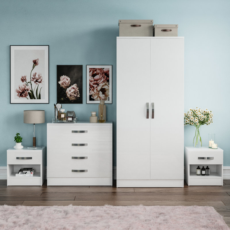 Arkadij 4 Piece Bedroom Set, White