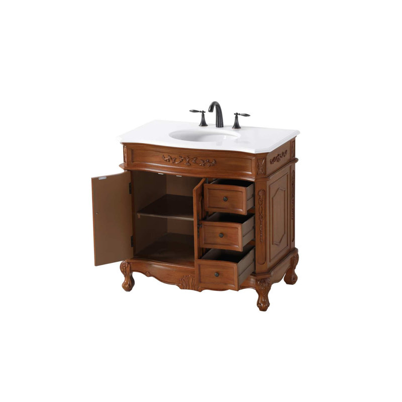 Ensemble de meuble-lavabo simple 36 po Lunette, Teck, 36"