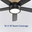  Ventilateur de plafond intérieur / extérieur à DEL 52 po avec lumière verticale et télécommande Kasper Kasper-1139818546-1139818545