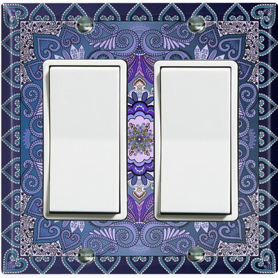 Paisley Bandana Circle Teal Blue Tile 2-Gang Toggle Light Switch Wall Plate -  WorldAcc, F-R2-TIL061