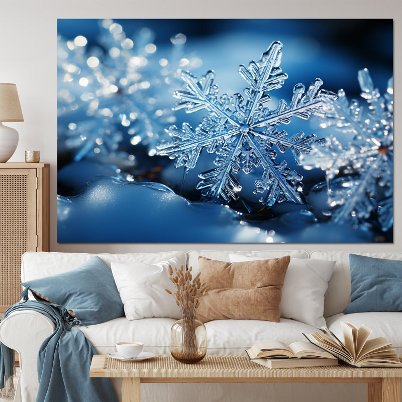 Glimmering Snowflakes II - Winter Landscape, art mural