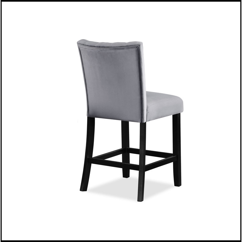Chaise de salle à manger rembourrée en velours 2 pièces