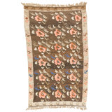 Hand Knotted Wool Area Rug in Brown And Beige