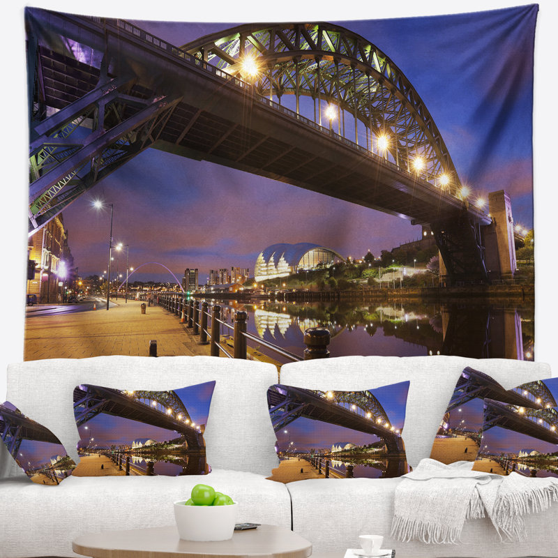 Tapisserie newcastle cityscape ponts over river tyne, H 32 po x l 39 po