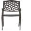 Ensemble de salle à manger de patio en métal pour six personnes avec table rectangulaire avec structure en fonte d'aluminium résistante à la rouille et design élégant en treillis floral.