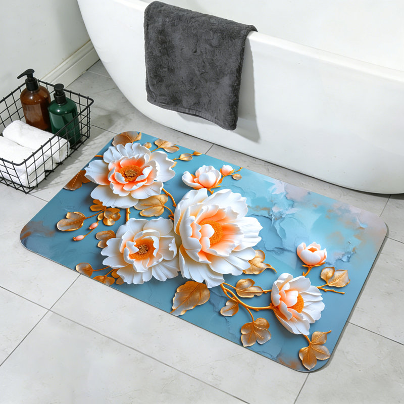 Tapis de bain fins et antidérapants lavables à la machine, L 24 po x L 36 po