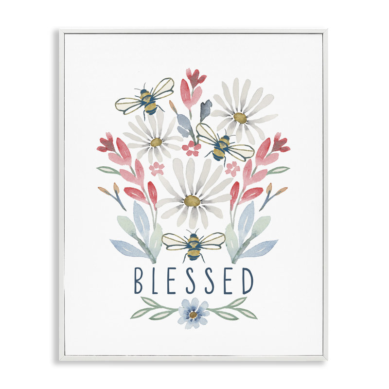 «Blessed Floral Sprig», estampe numérique par Blue Chair Blessing, Giclée encadrée blanc bord de mer, H 20 po x l 16 po