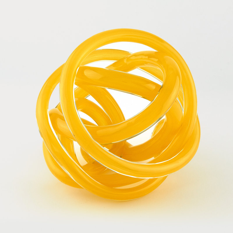 Decorative Handblown Knot Conforti Sculpture, Yellow