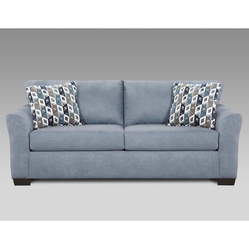 Canapé Elinaire, 3, Mélange de polyester crépuscule, Bleu marine / beige géométrique