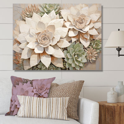 «Beige Succulent Soft Bloom VI», reproduction sur toile