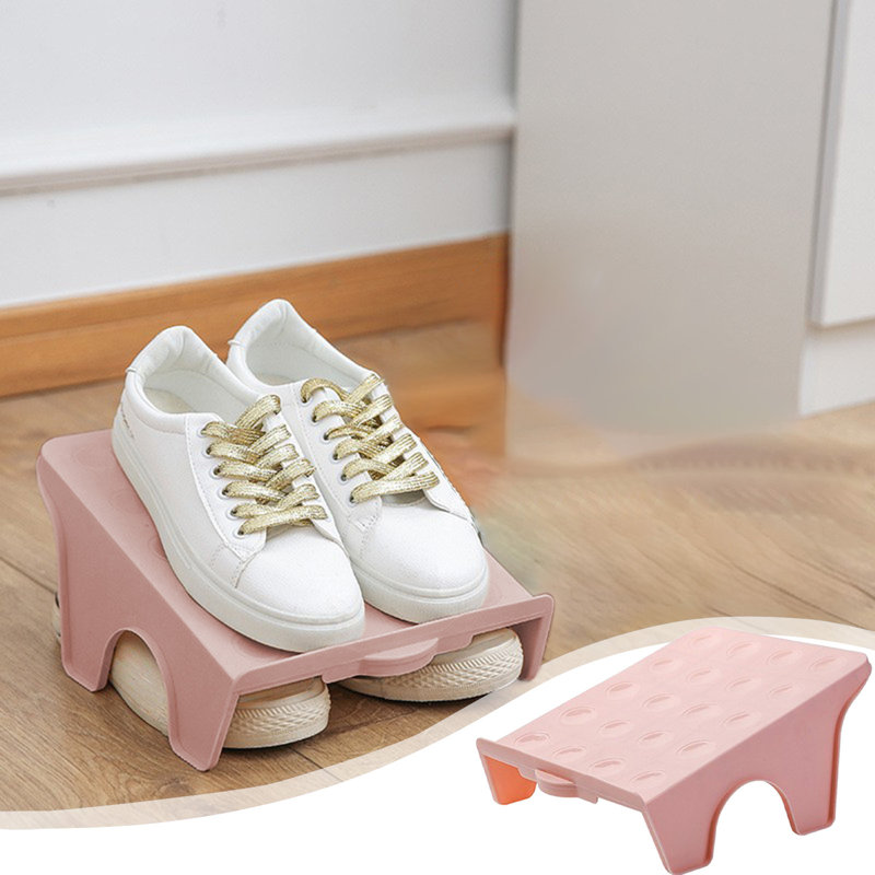 Étagère à chaussures à deux niveaux, Rose