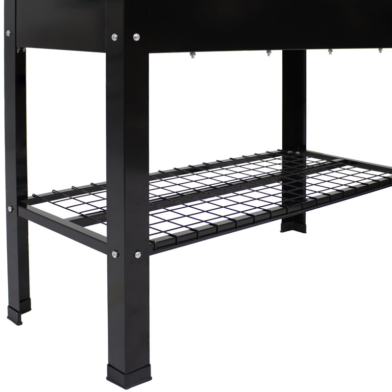 Ensemble de lit de jardin surélevé en acier galvanisé Pinero - 2 - noir, H 31,75 po x l 71,75 po x P 16 po, Noir