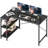 L Shaped Computer Desk with Reversible Storage Shelves, Gaming Corner Desk for Home Office-1519630086-1519630085