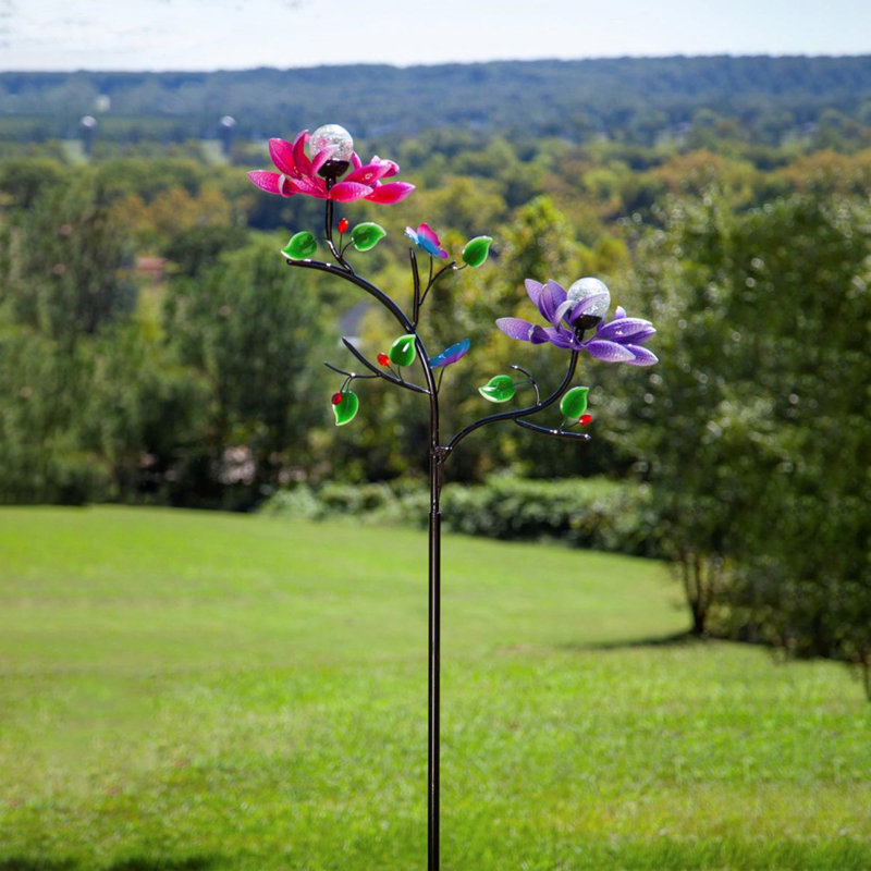 Solar Double Flower Spinner, Pink / Blue, Pink/Blue
