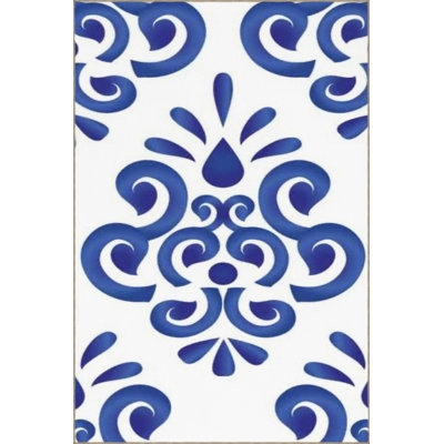 Tapis bleu tissé brodé à la machine