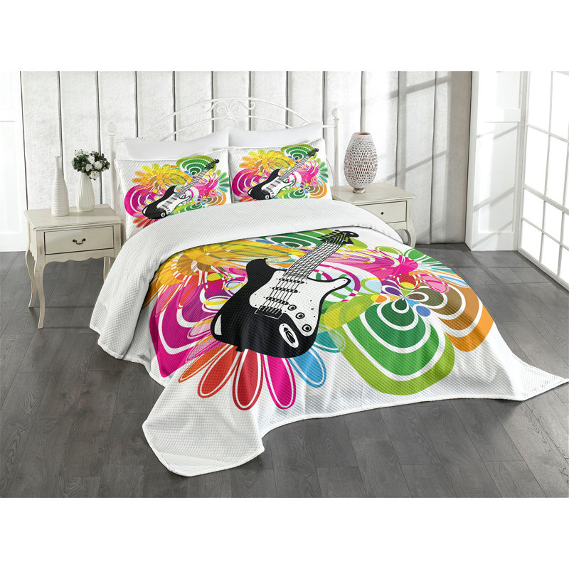 Ensemble de couvre-lit Ambesonne Popstar, Couvre-lit pour très grand lit + 2 taies décorat