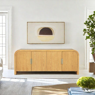 Solid Wood Sideboard with Copper Handles