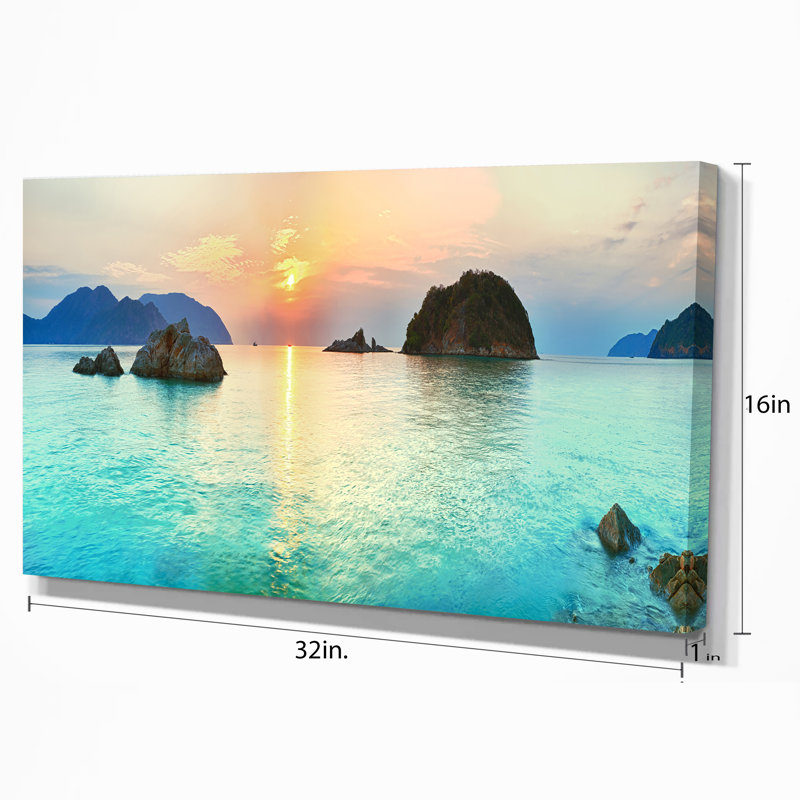 Sunrise Panorama - reproduction de photo, H 16 po x l 32 po x P 1 po, Toile tendue