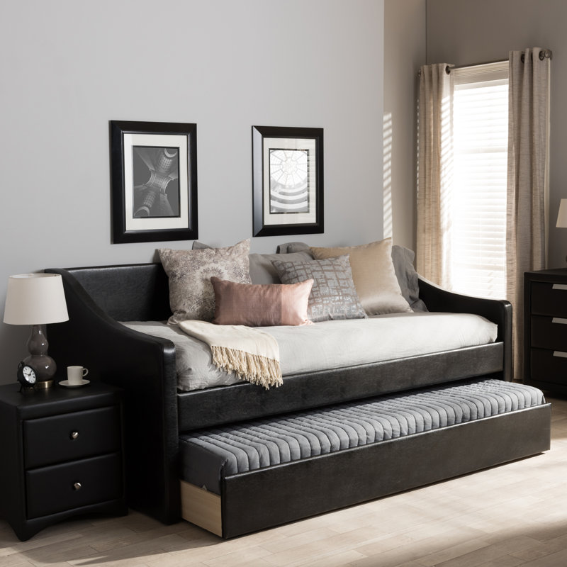 Erek Upholstered Daybed, Black