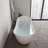 71" Streamline Soaking Glossy White Freestanding Tub With Internal Drain-108964559